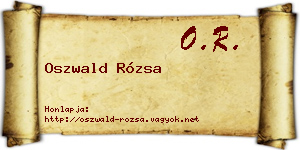 Oszwald Rózsa névjegykártya